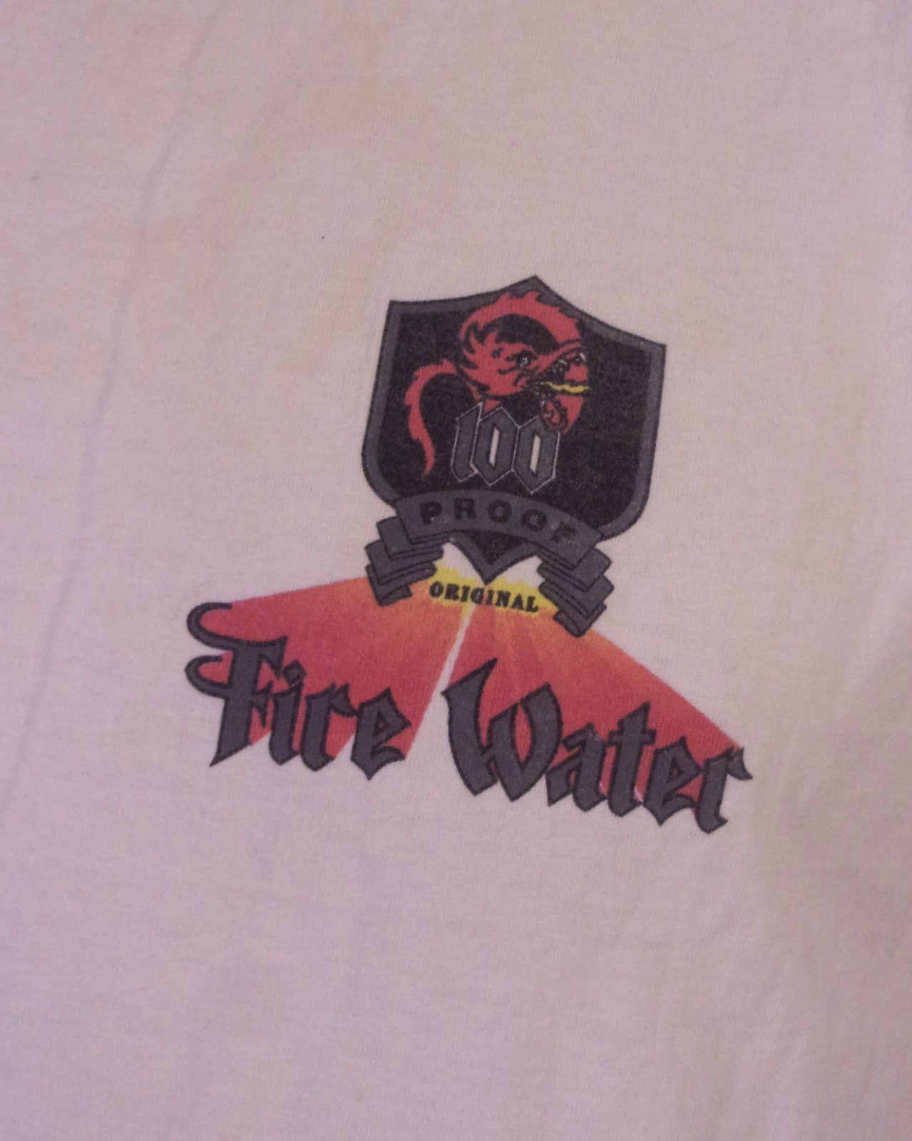 vintage 80s 90s single stitch 100 Proof Original Fire Water T-Shirt Dragon SZ M gallery