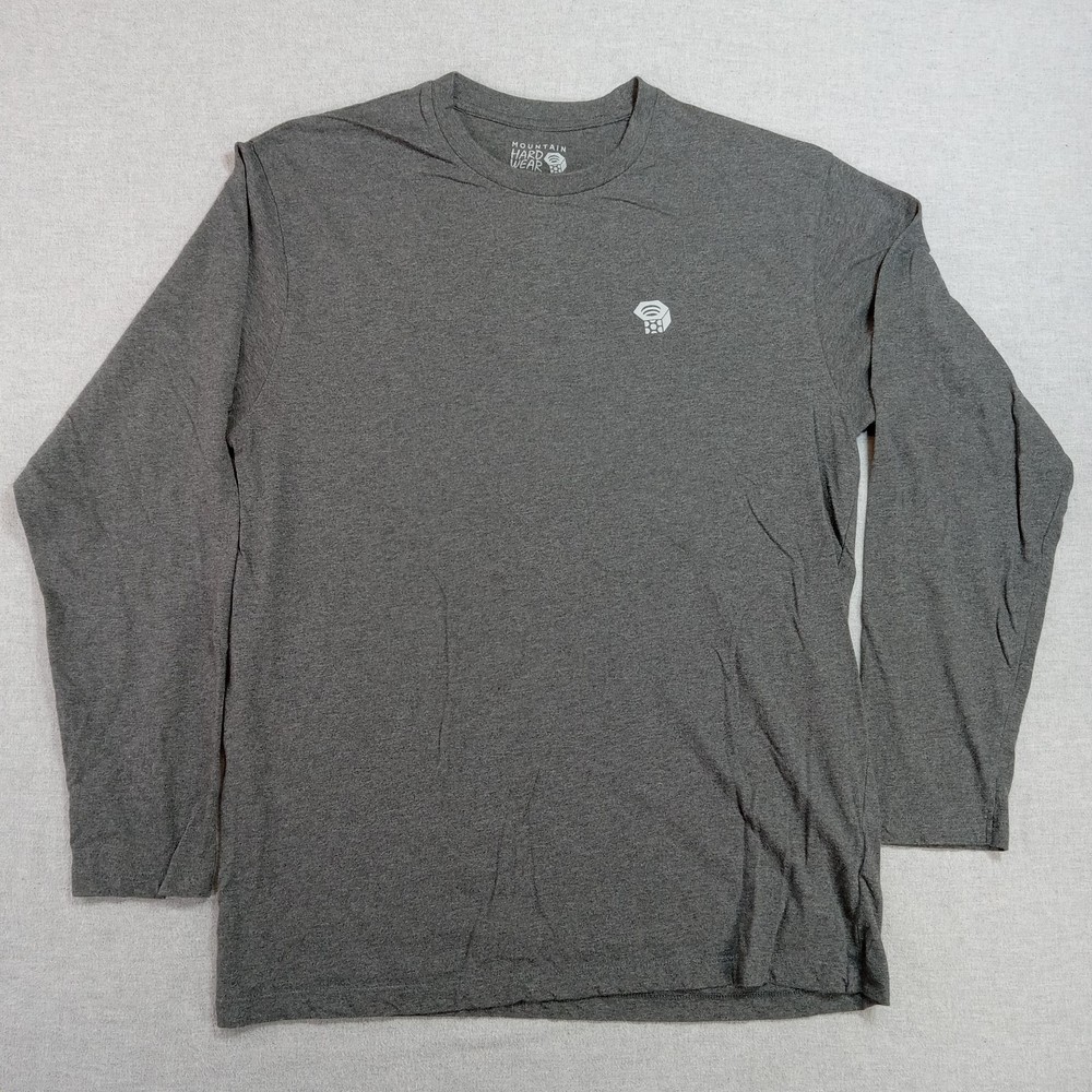 Mountain Hardwear Gray Long Sleeve Performance Shirt Organic Cotton Blend L
