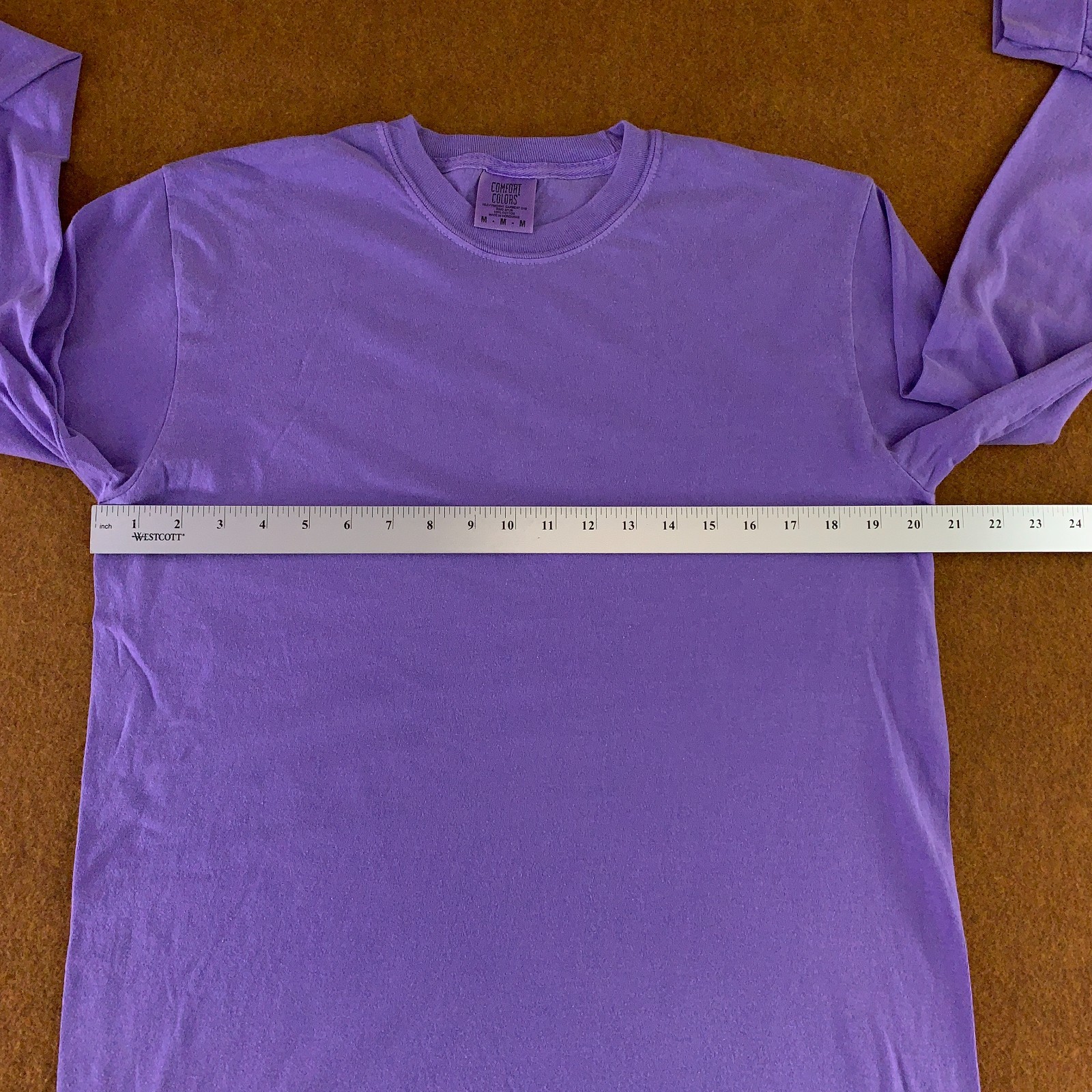Comfort Colors Mens Medium Purple Heavyweight Long Sleeve Crew Neck T-Shirt New gallery