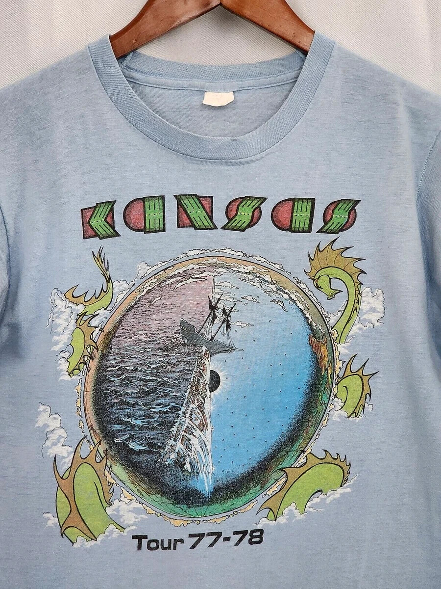 Kansas band T Shirt 1977 78 tour rock band Rare Design Tee gallery