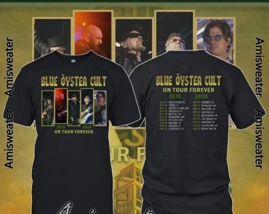Blue Oyster Cult On Tour Forever 1972-2025 T-shirt, 2025 T-shirt Size S-5XL