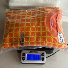 Supreme Grid Taped Top Orange Yellow Waffle Knit Logo T-Shirt Mens Large