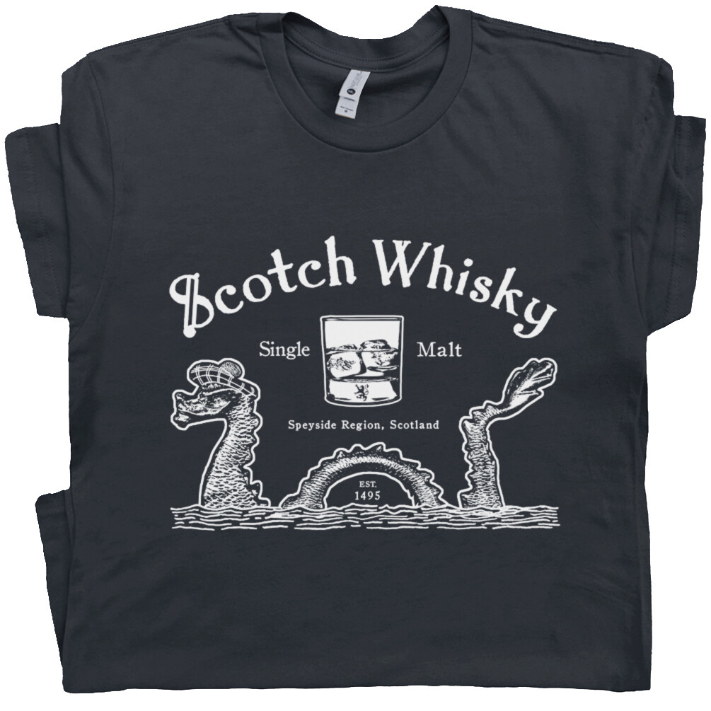 Scotch Whisky T Shirt Loch Ness Monster Irish Scottish Men Scotland Famous Bar gallery