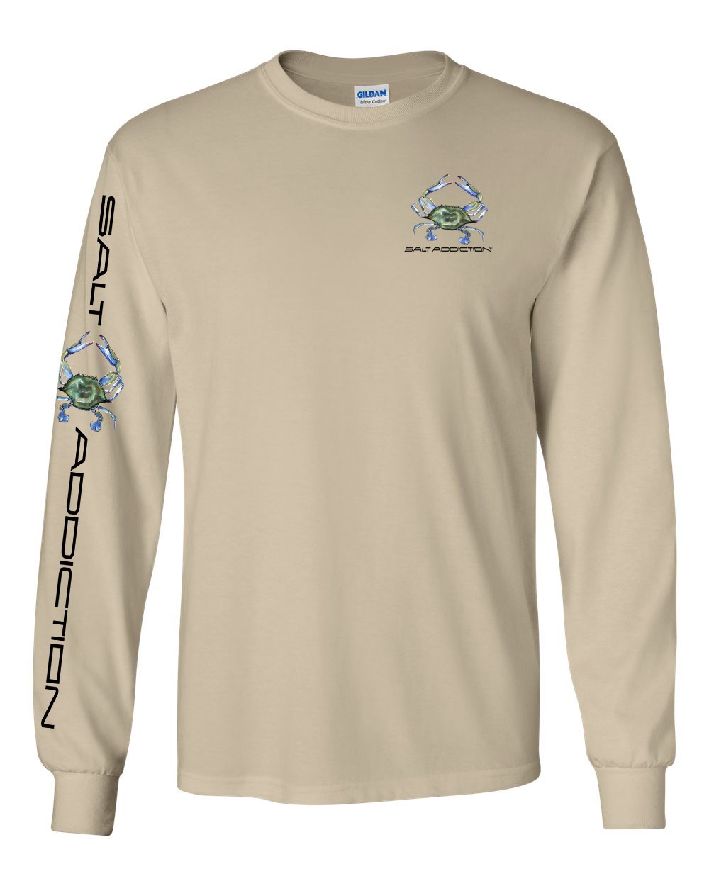 Salt Addiction Saltwater Blue Crab Fishing Long Sleeve T Shirt Cotton gallery