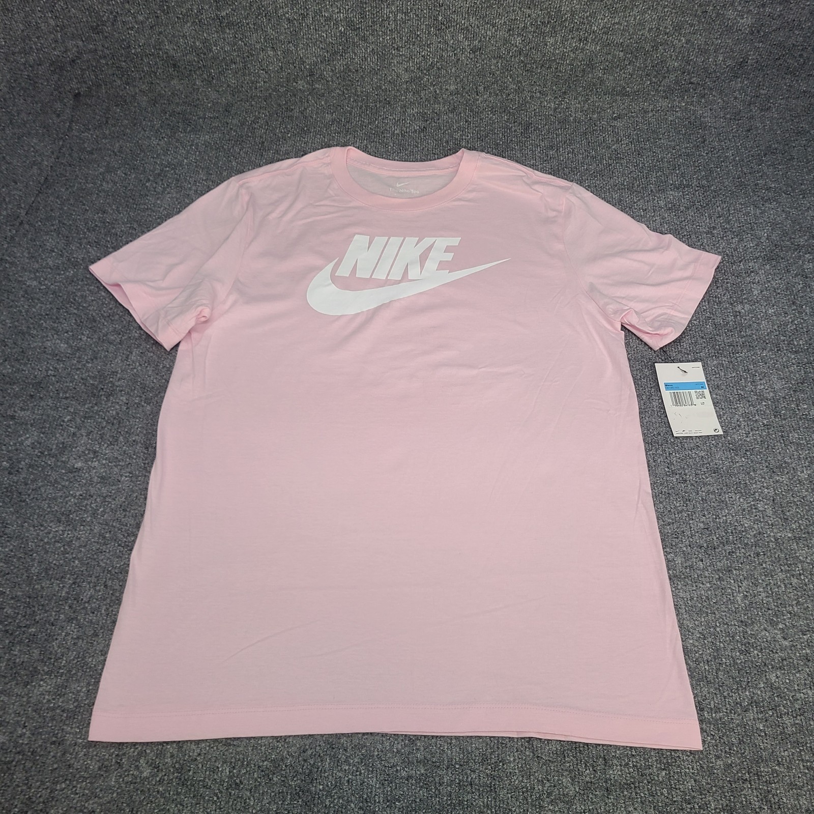 Nike Shirt Mens Medium Light Pink White Futura Logo Sportswear Cotton Tee gallery