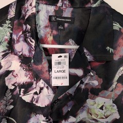 I.N.C. International Concepts Men’s Dark Floral Button-Down Shirt Size Large NWT
