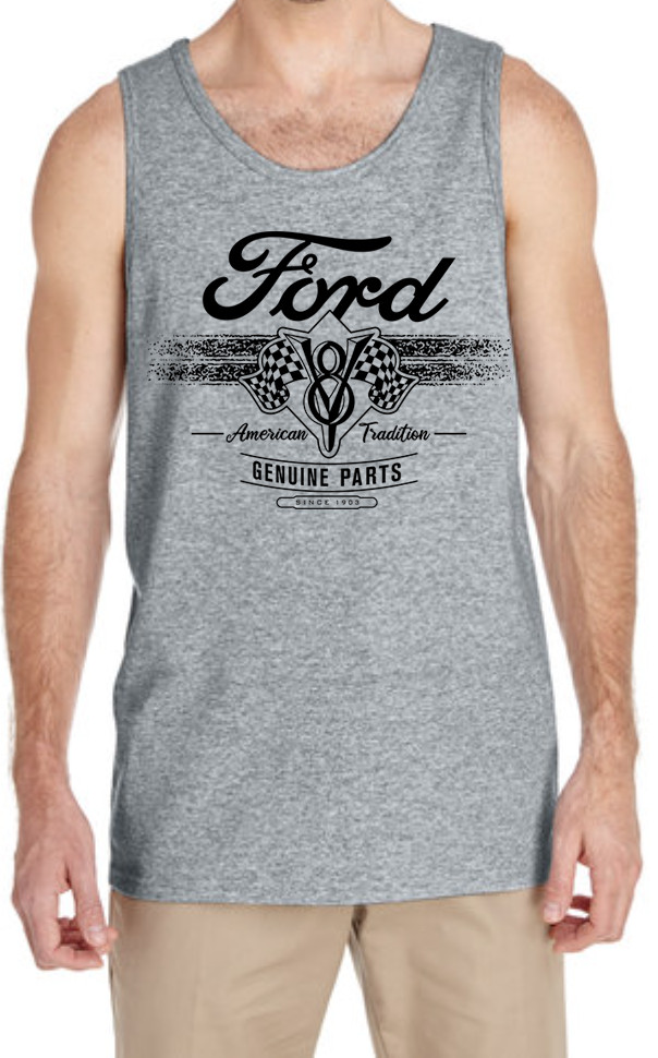 Ford V8 Racing Flag Ford Lover Tank Top Ford Gift for Him Genuine Parts gallery
