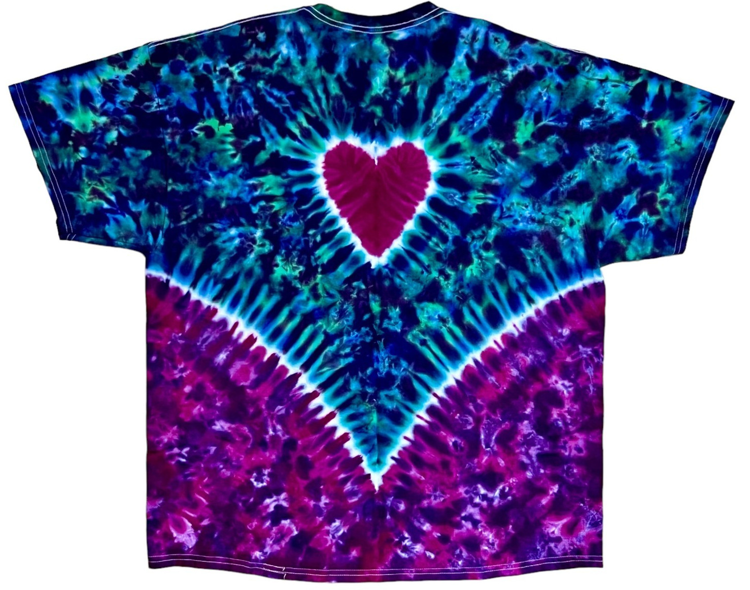 Tie Dye Shirt | Purple Heart V Blotter | Handmade | Unisex | Tall | Women's gallery