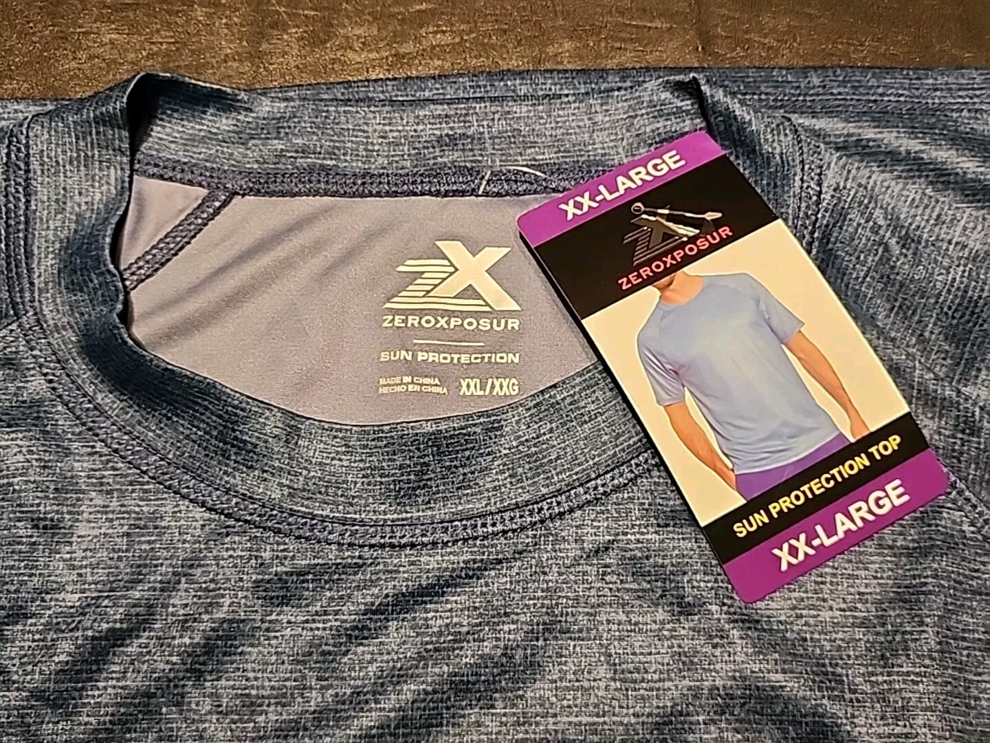 Mens Zeroxposur Tee T-shirt Sun Protection Top Short Sleeve Blue XXL gallery