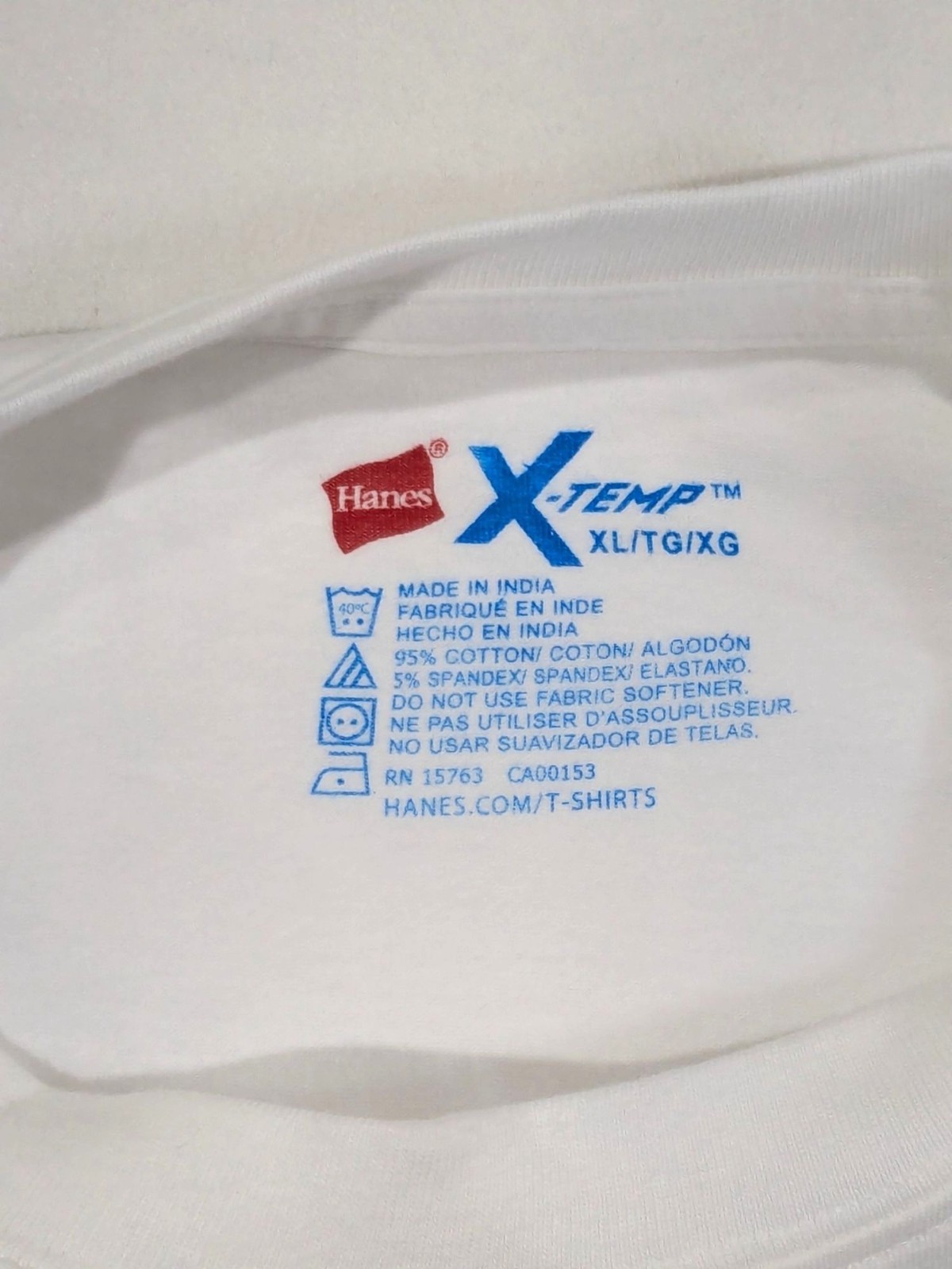 Hanes X-Temp White Crewneck T-Shirts XL 95% Cotton 5% Spandex Pack Of 2 NWOT gallery