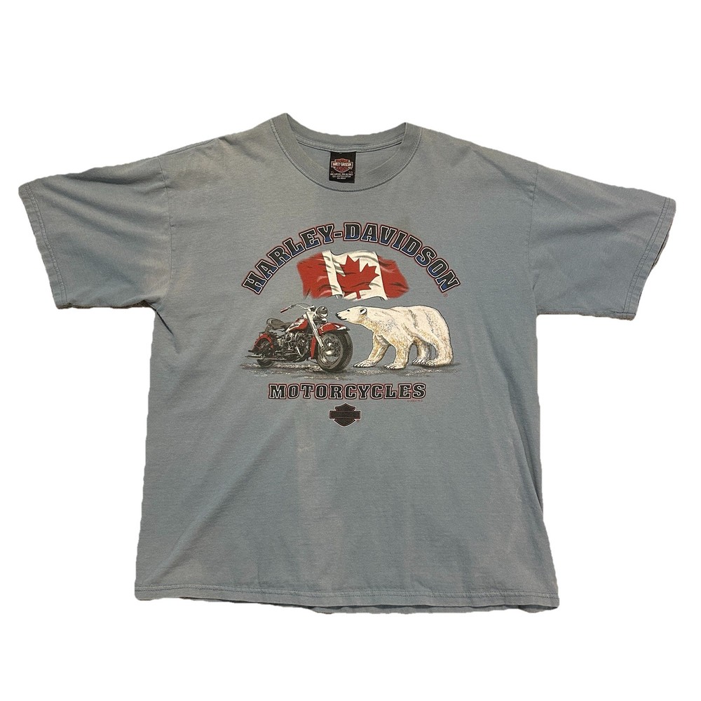 Harley Davidson Motorcycle T-shirt St. John Canada Men XL 2004