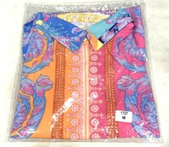 Vibrant Colorful Button Up Polo Medium