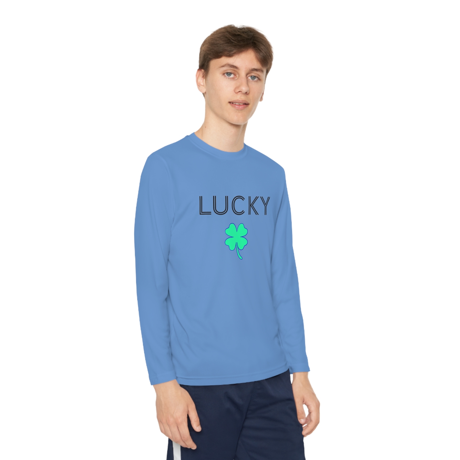 Lucky Shamrock Youth Kid's Long Sleeve Shirt/ T-shirt/ Tee Matching Family Sizes gallery