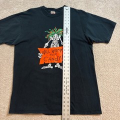 Vintage 90s Jerzees Halloween Skeleton Will Work For Candy Men’s T Shirt XL