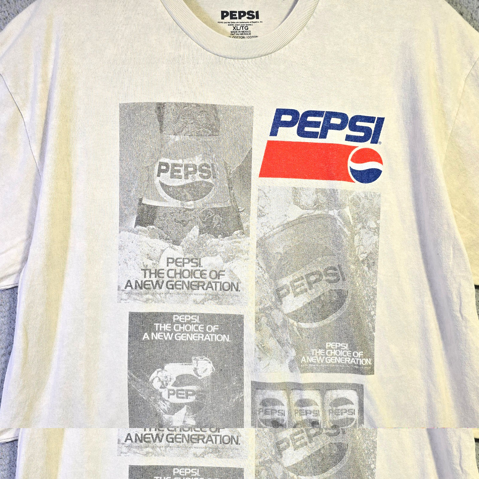 Pepsi Shirt Mens Extra Large XL White Logo 90s 80s Retro Soda Pop Casual NWT gallery