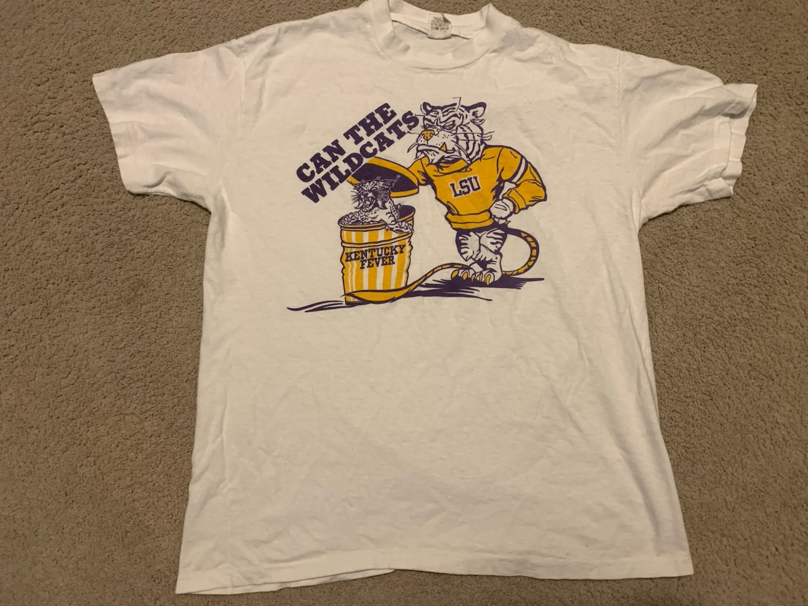 Vintage RARE LSU TIGERS Single Stitch Tee T-Shirt Size Large 80's College Sports gallery