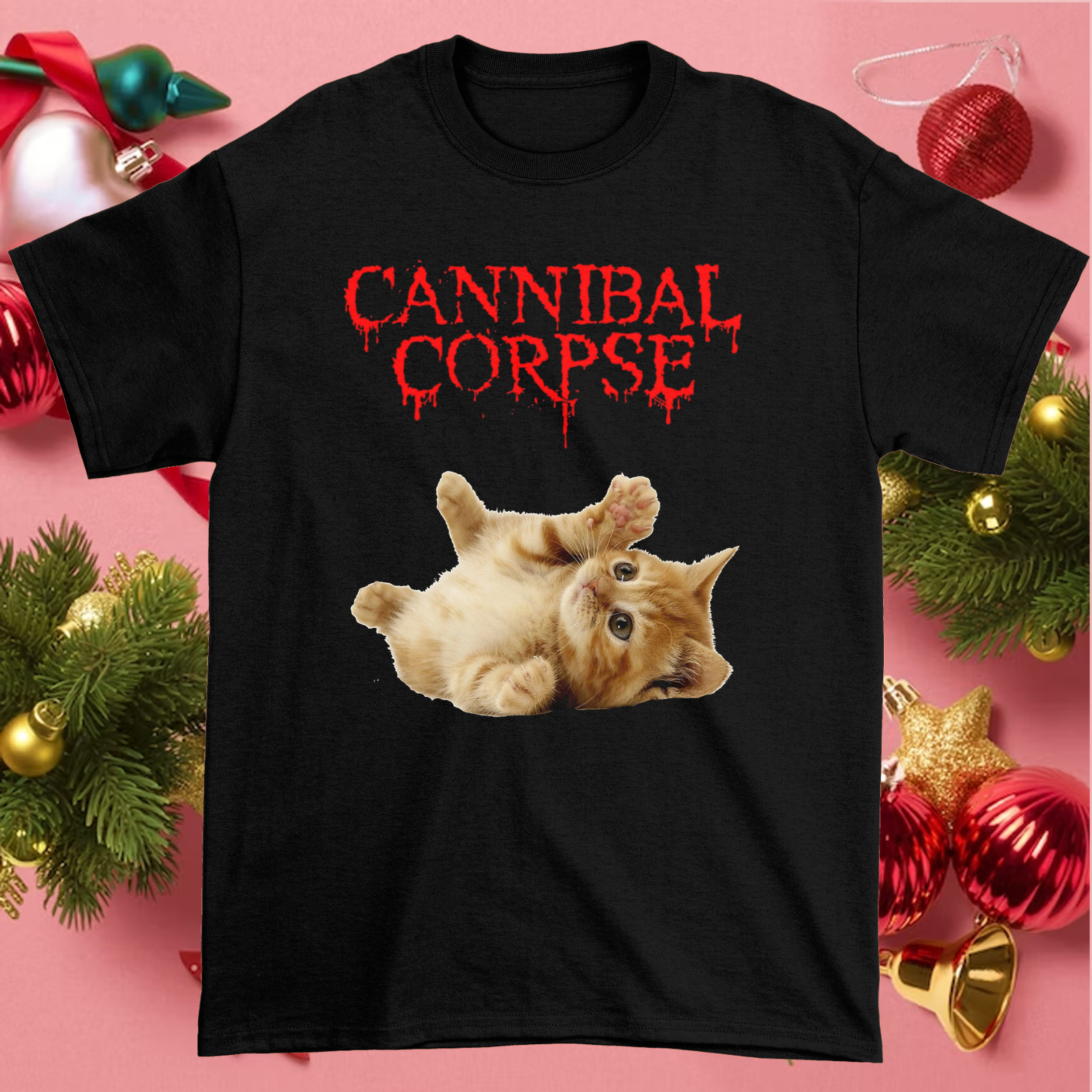Cat cannibal corpse shirt Meo Meo Gift Funny MEn S-234XL Black Shirt C184