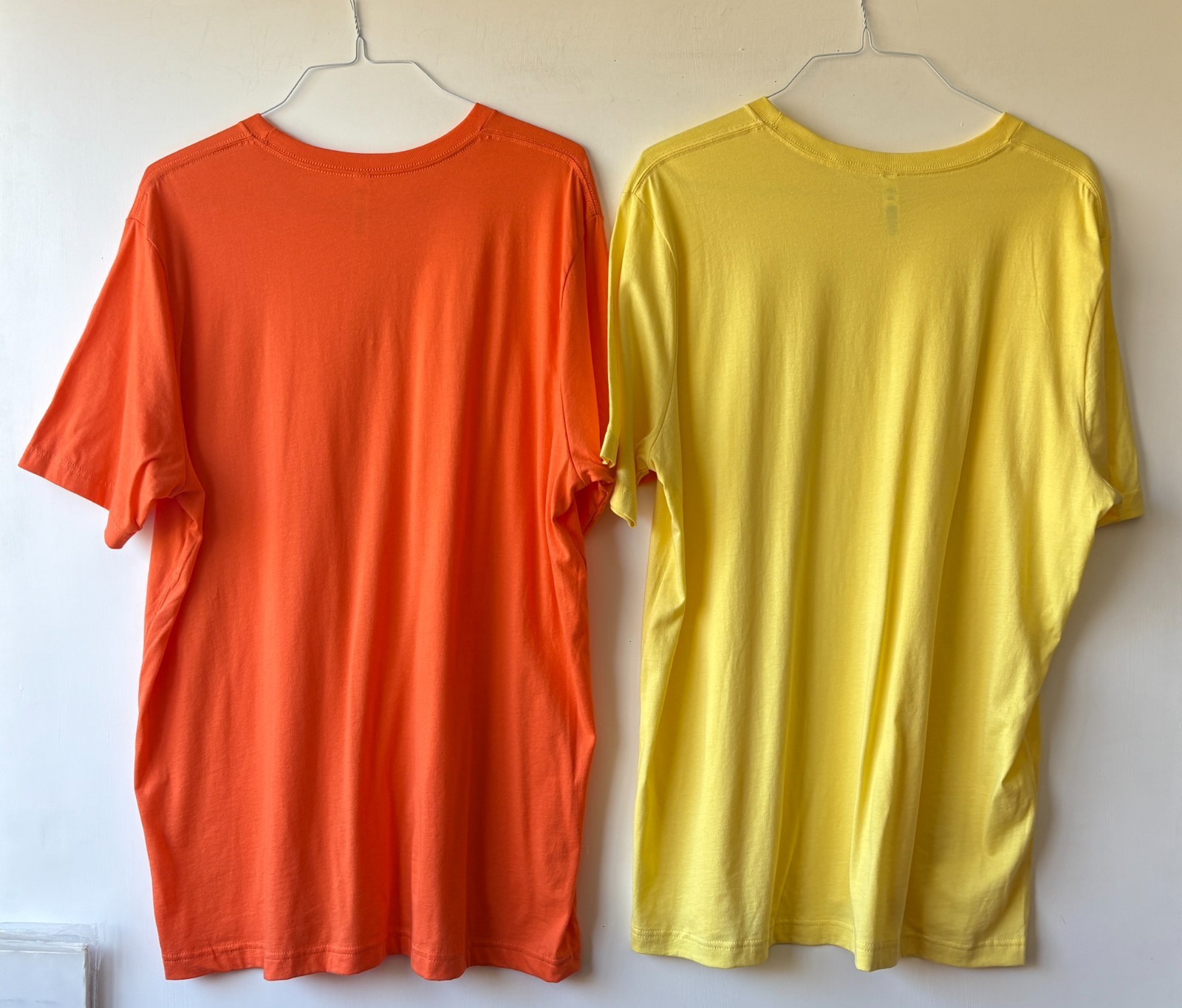 2 Bella + Canvas Mens Solid Color T Shirts 1 Orange 1 Yellow 100% Cotton Sz XXL gallery