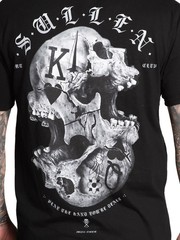 Sullen Men’s Monarchy Short Sleeve Premium T-shirt Skull Cards Tattoo Style Tee