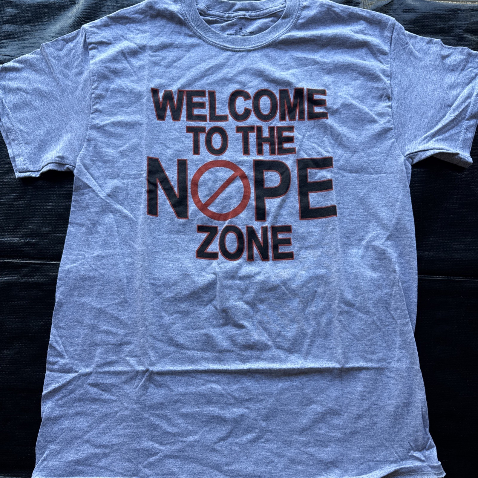 Mens WELCOME TO THE NOPE ZONE Gray T Shirt SIZE XL Short Sleeve