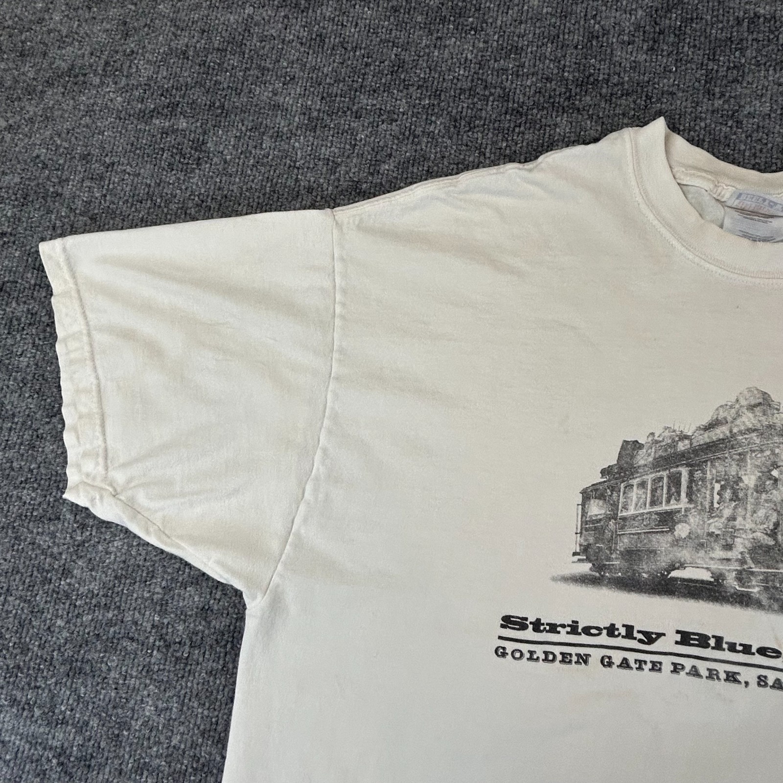 VTG San Francisco Shirt Adult XL White Bluegrass Concert Cable Car Golden Gate gallery