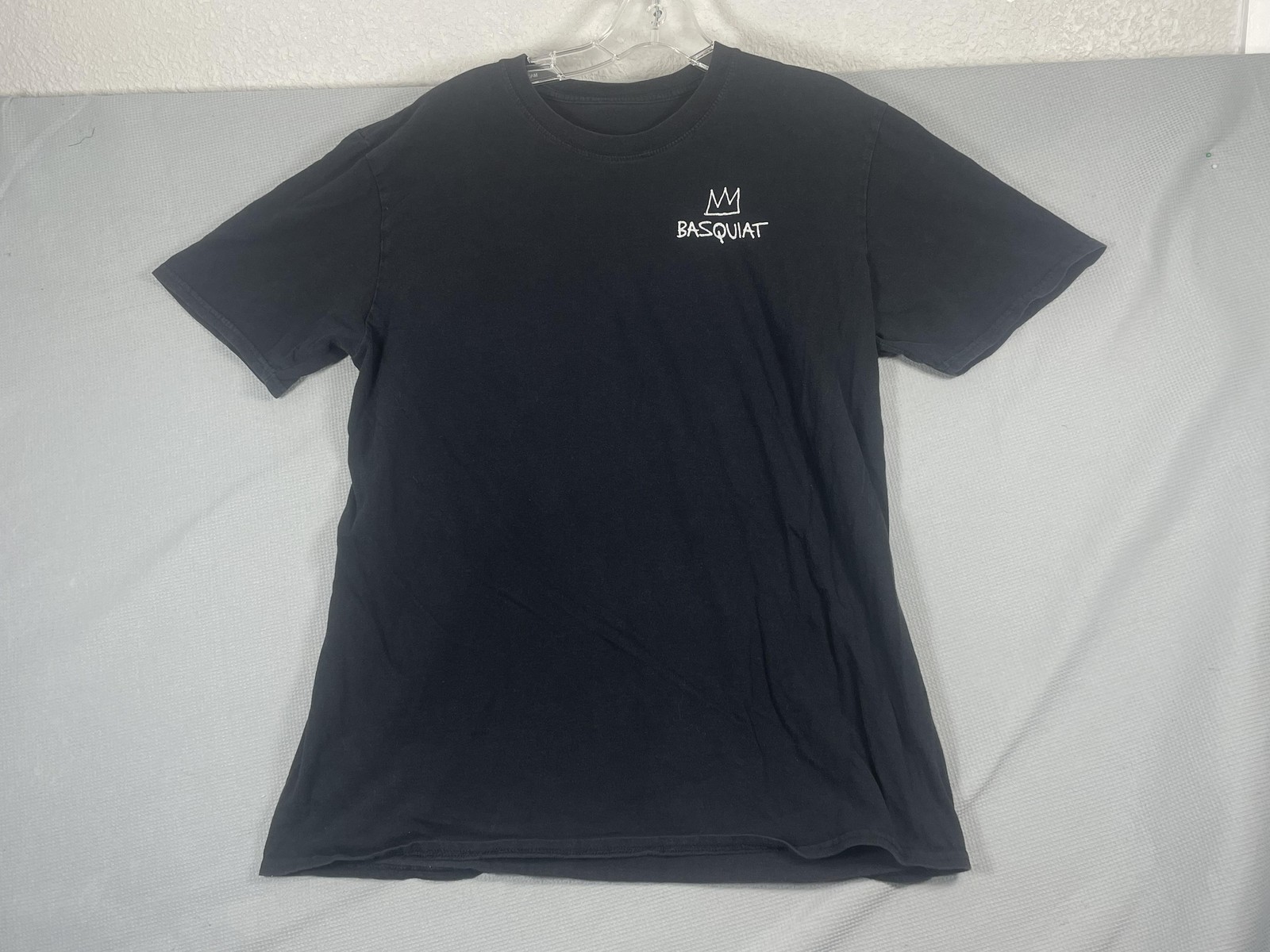 Basquiat T Shirt Mens Large Black Crown Logo Jazz Art Colorful Back Print gallery