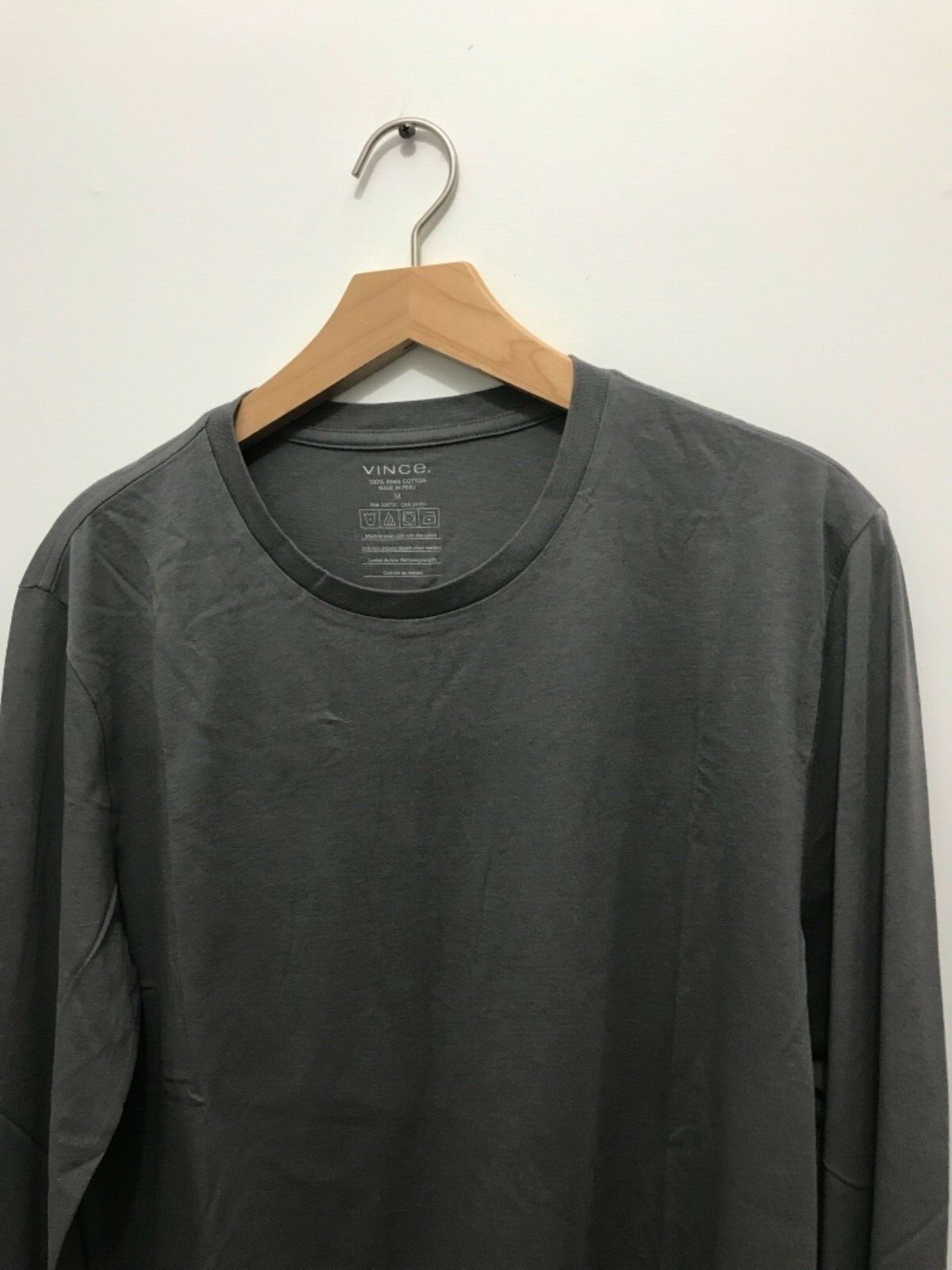 M023 NWT VINCE CREWNECK LONG SLEEVE COTTON MEN TEE SHIRT SIZE S,M,L,XL,XXL $65 gallery