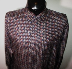 ROBERT STOCK Blue 100% Silk Long Sleeve Shirt Men’s Size L