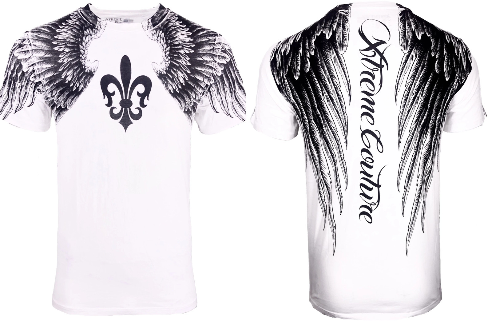 Xtreme Couture Affliction Men's T-Shirt AEROSMITH WHITE Wings Biker Tattoo MMA gallery