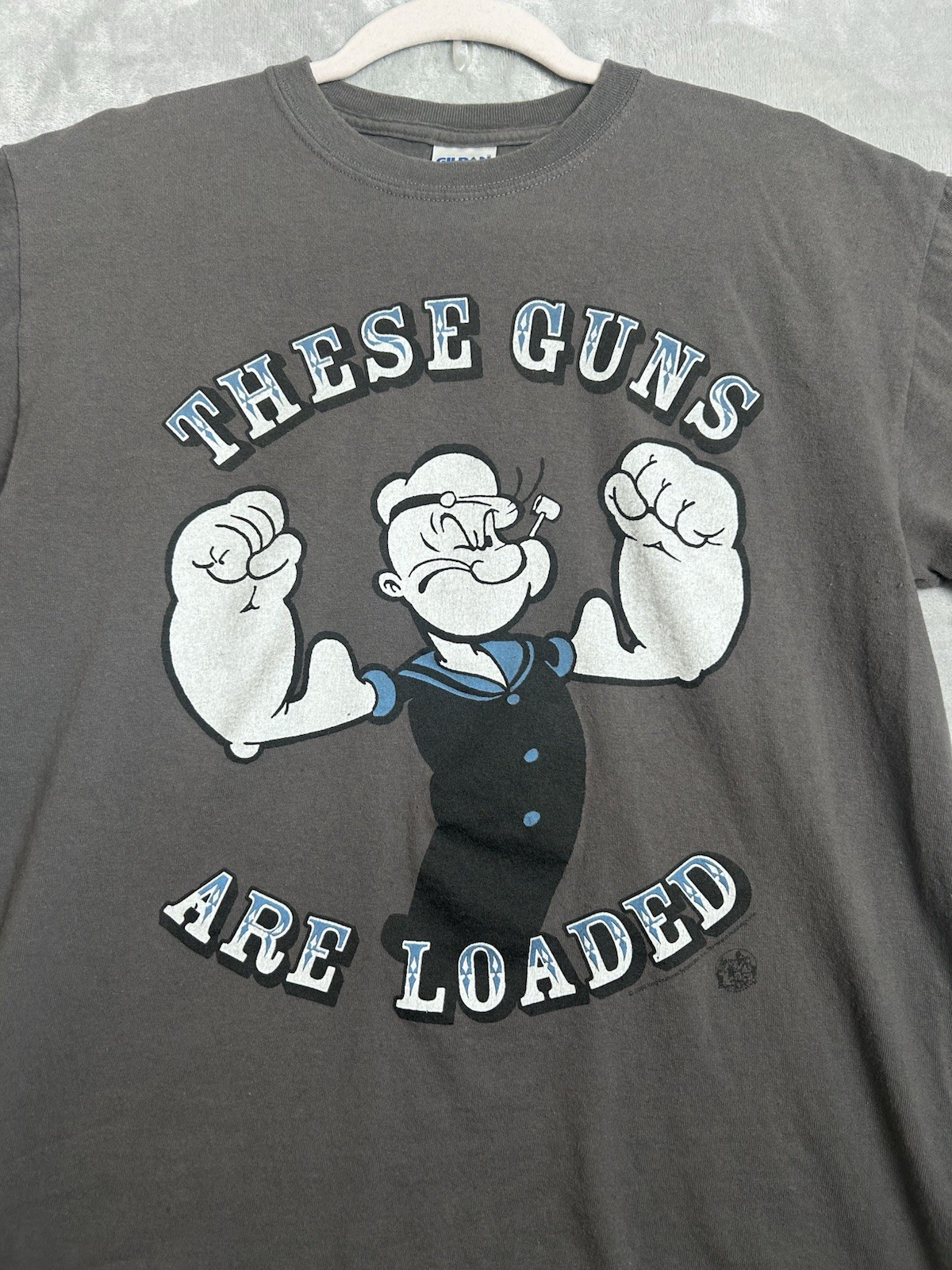 Vintage Y2K Popeye the Sailor Man T-Shirt Medium These Guns Are Loaded Cartoon gallery