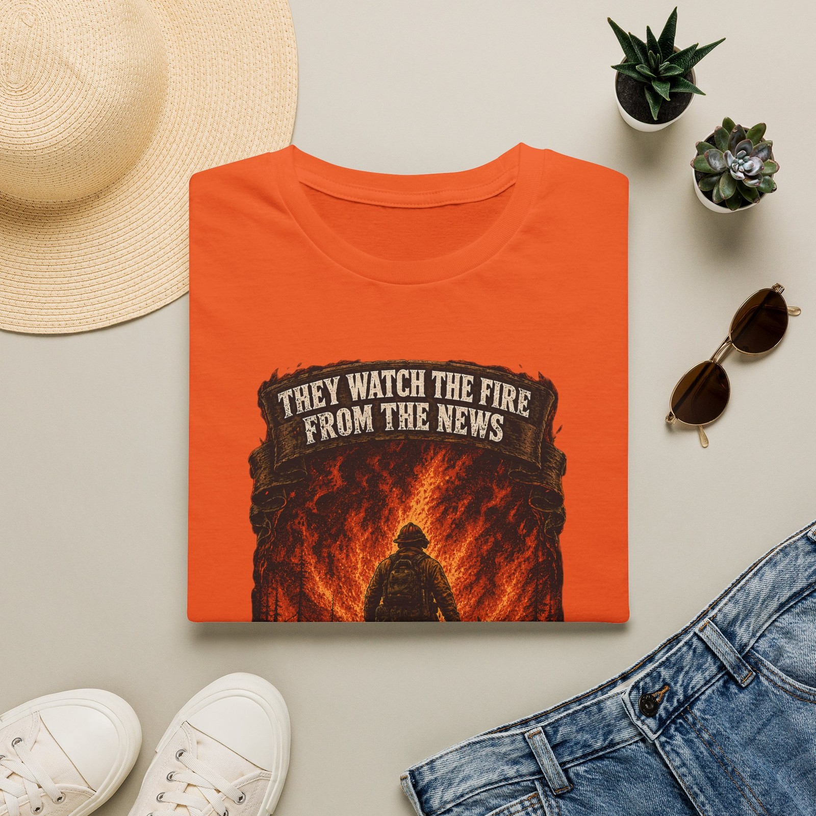 They Watch The Fire From The News T-Shirt | Firefighter Silhouette, Flame […]