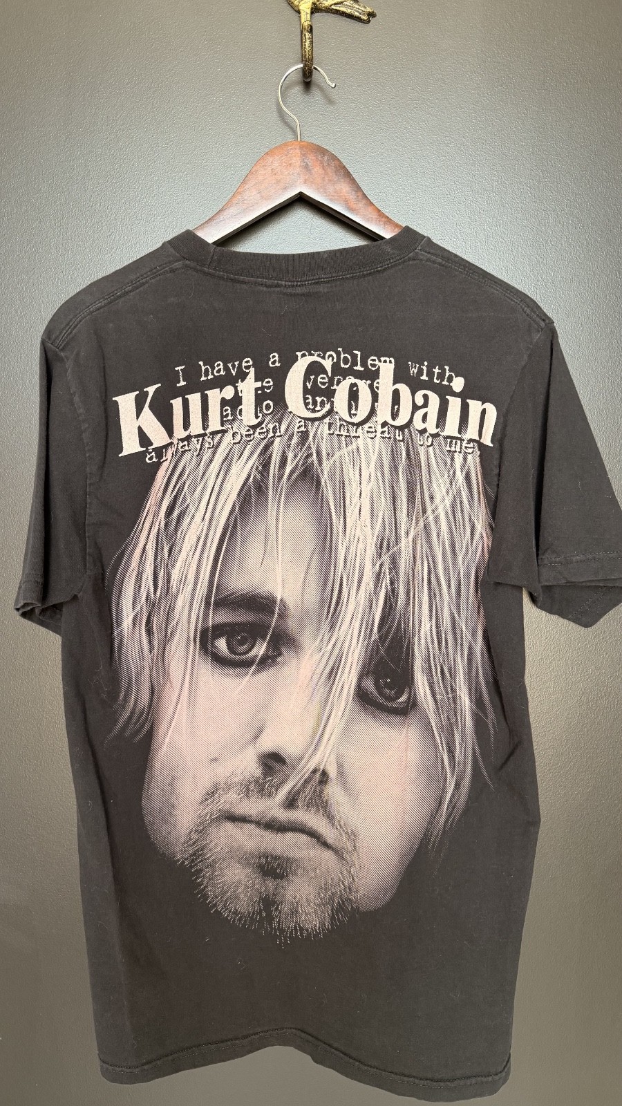 Vintage 90's Kurt Cobain Nirvana T Shirt Double Sided Great Condition gallery