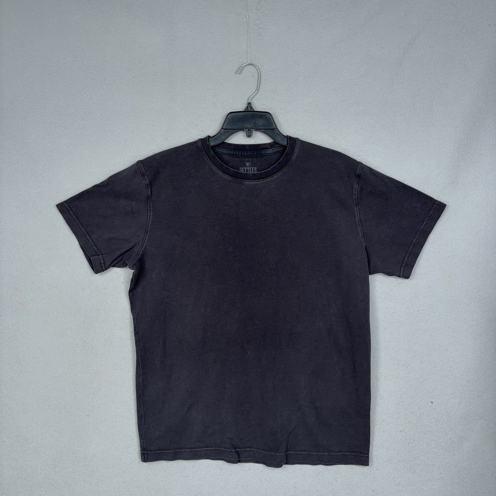 Gettees Shirt Mens Large Black Supima Cotton Short Sleeve Crew Neck Basic Tee