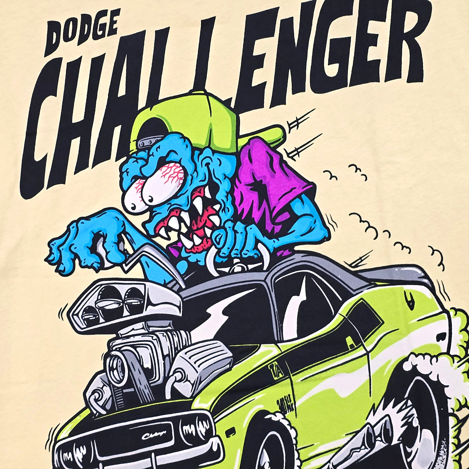 Ratfink Dodge Challenger Shirt Mens XL Yellow Mopar American Muscle Car NWT gallery