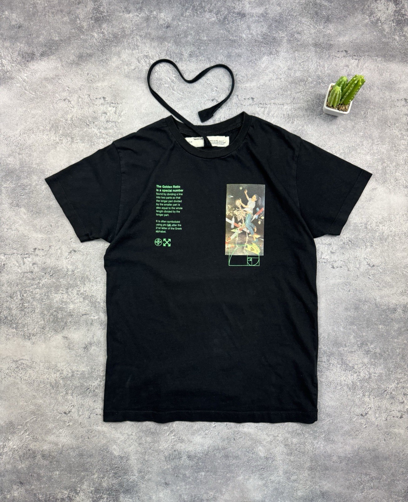 Off-White "Golden Ratio" Pascal Skeleton Graphic Black T-Shirt gallery