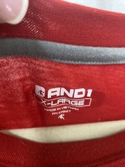 And1 Shirt Men’s Extra Large Red Solid Short Sleeve Basketball Hoop Logo