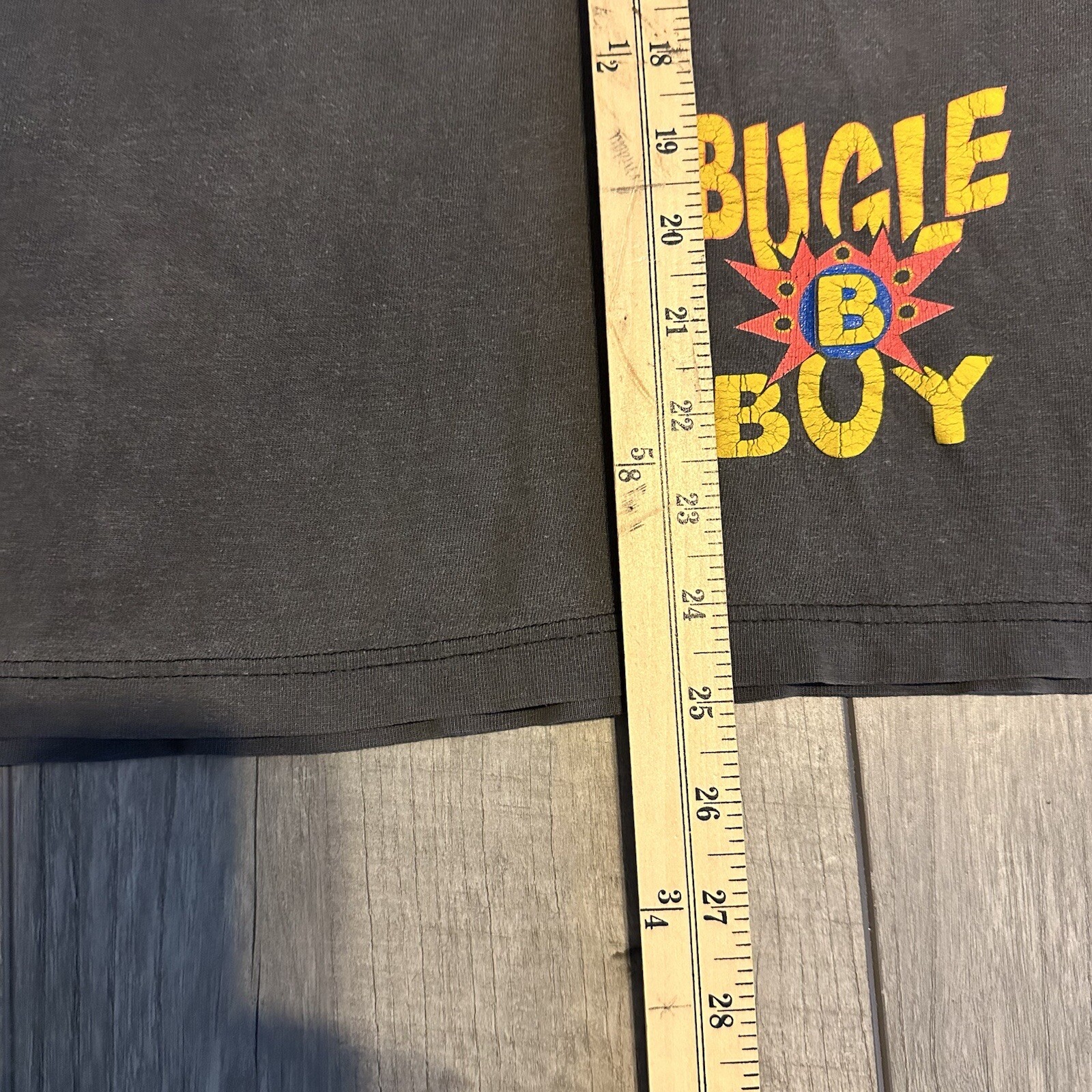Vintage Bugle Boy Shirt Medium Single Stitch Sun Faded Gradient Neon Rainbow 90s gallery