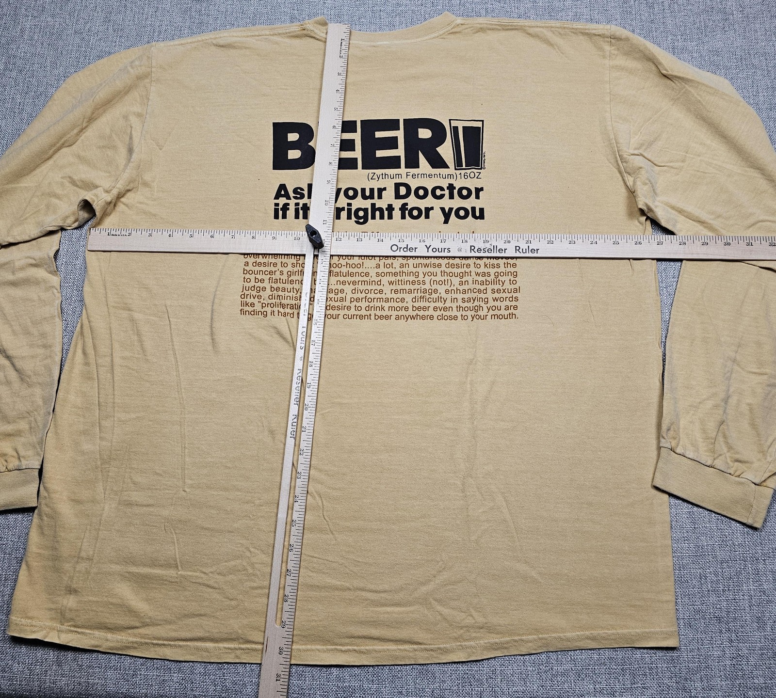 Crazy Shirts Hawaii Shirt Mens 2XL Beer RX Long Sleeve Tan Funny Beer Dyed gallery