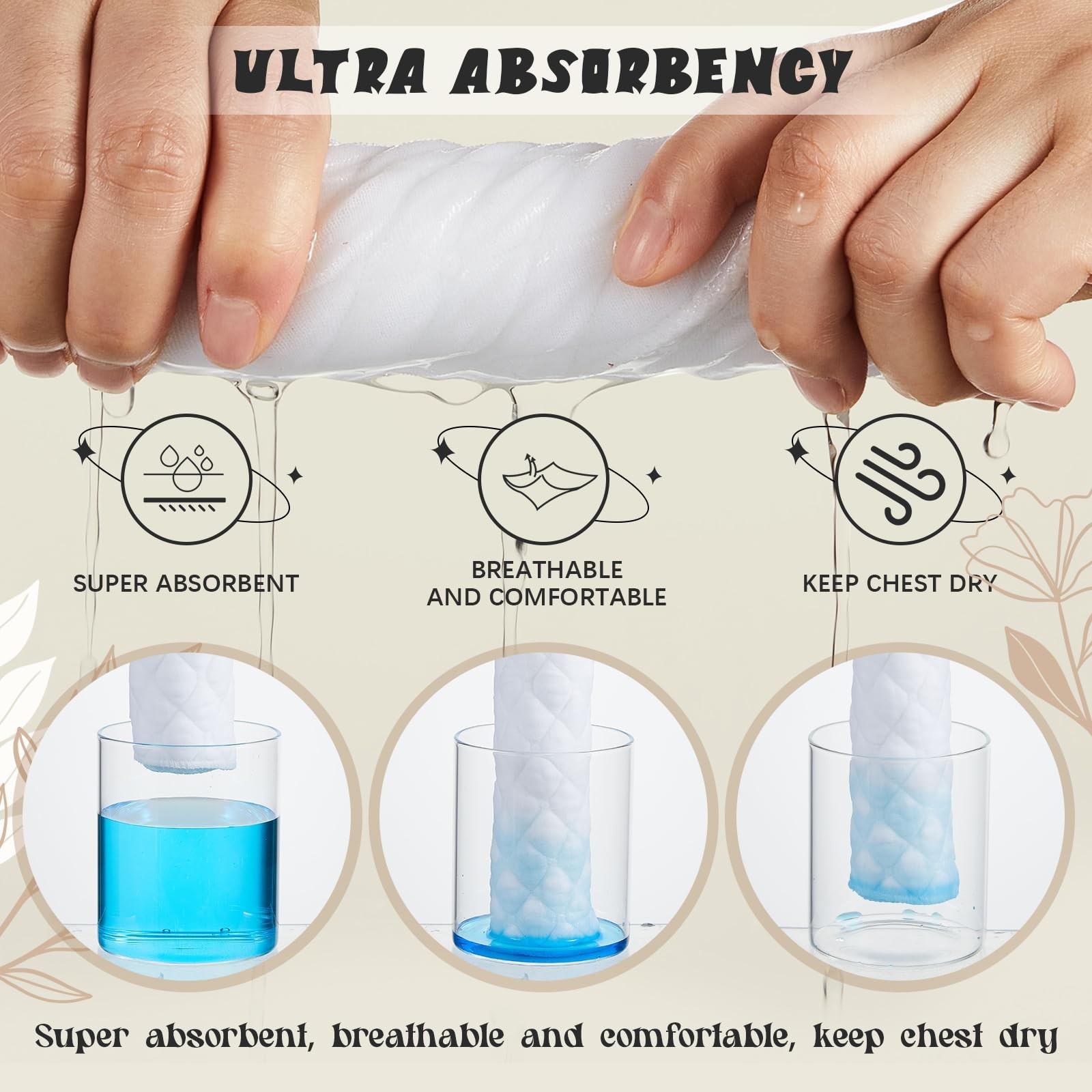 4 Pcs Bra Liners for Sweat, 80% Cotton and 20% Polyester Fiber, Reusable Wash... gallery