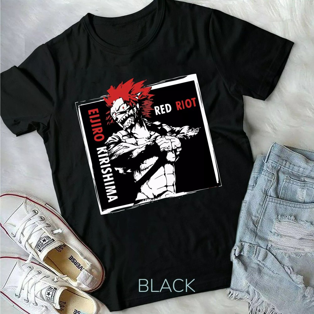Eijiro Kirishima Eijiro My Hero ,Red Riot, Boku No Hero,BNHA New T-Shirt Black