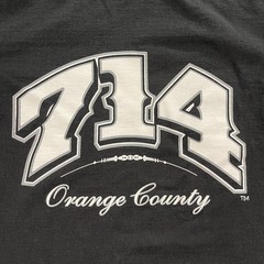 Y2K Bow-Down Clothing 714 Orange County California Shirt Large 21×28 Black