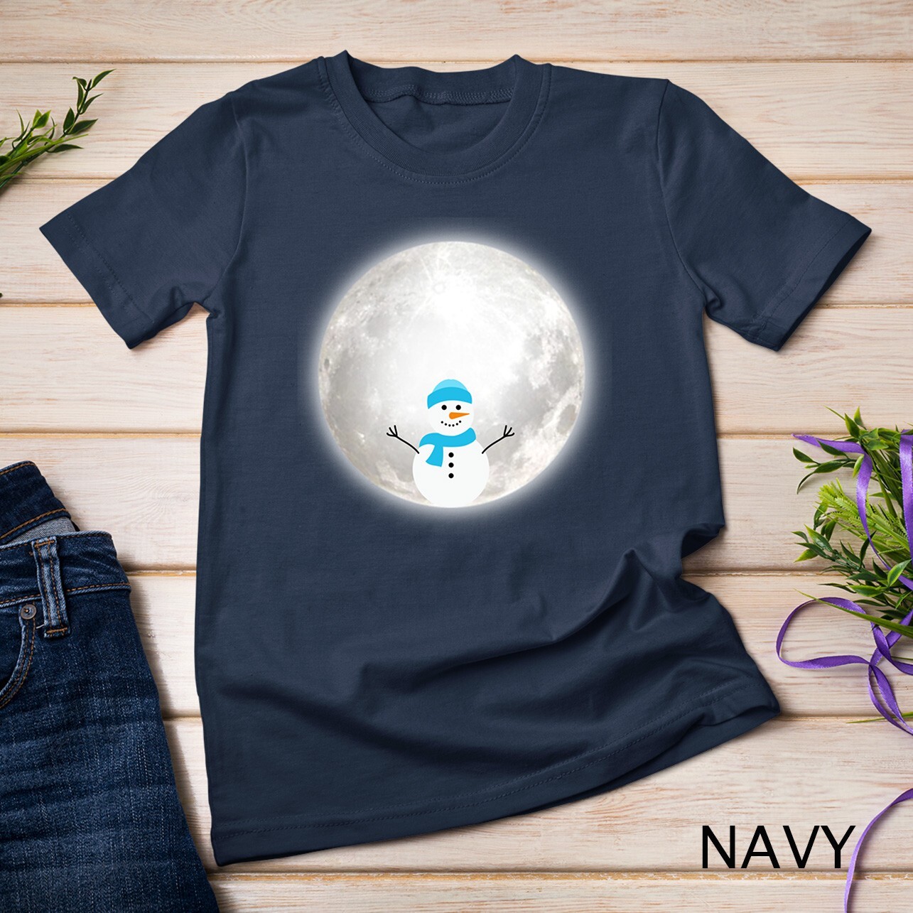 Snow Moon Snowmoon Snowman Unisex T-shirt gallery