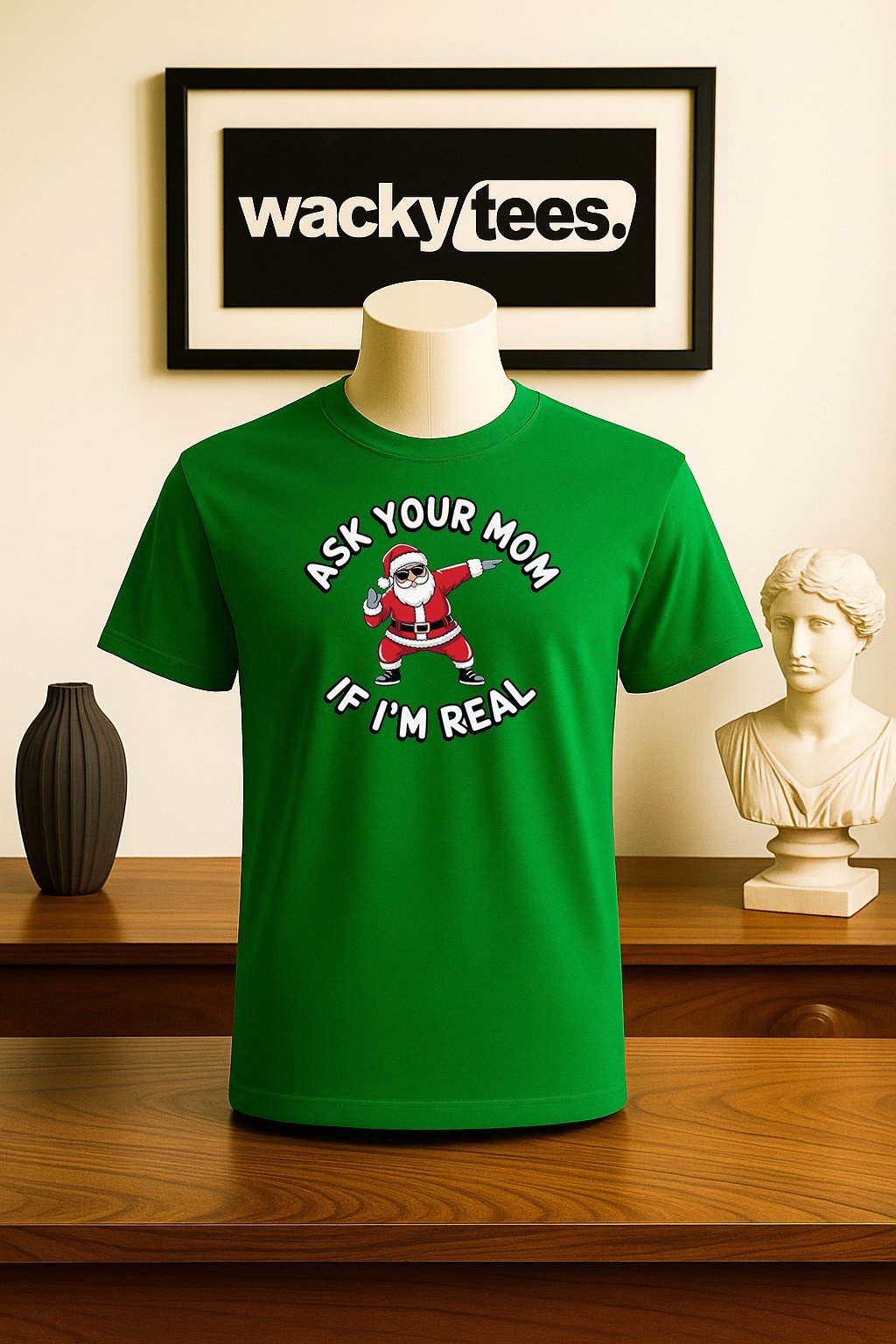 Ask Your Mom If Im Real Santa Claus Dabbin Funny Graphic Tee Shirt gallery