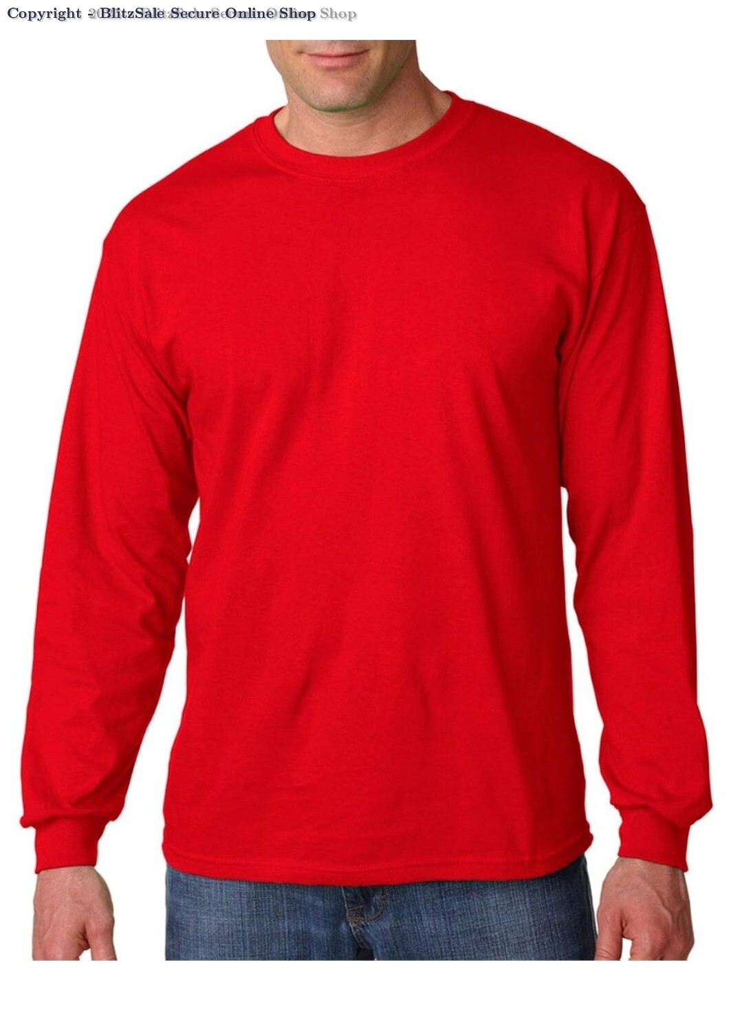 Gildan - 100% Cotton Long Sleeve T-Shirt. 5400 - Red G540 XL gallery