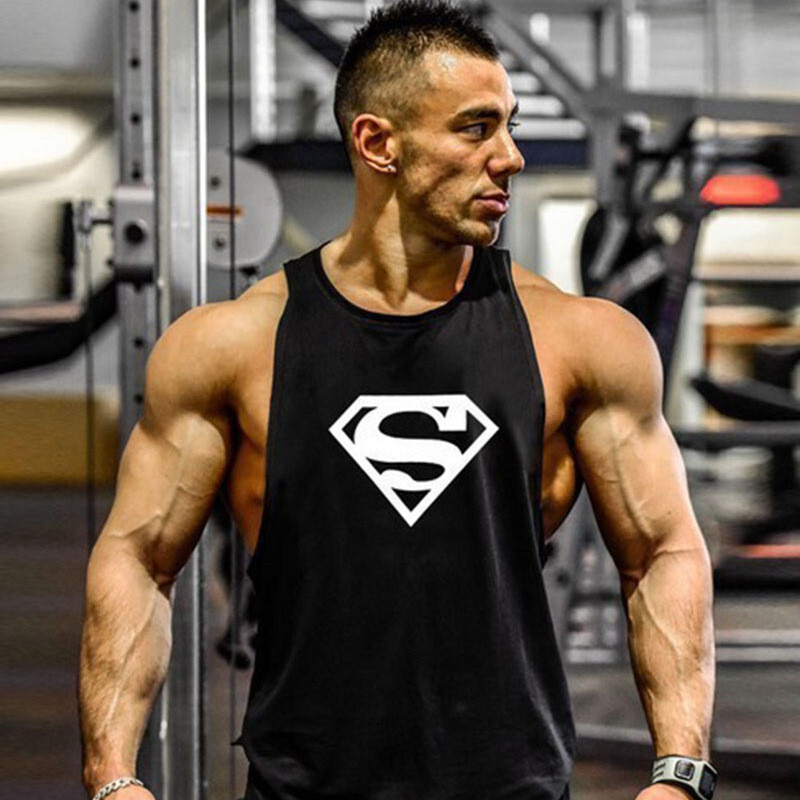 Men Tank Top Gym Workout Shirt Sleeveless Muscle Fitness Bodybuilding Tank Shirt gallery
