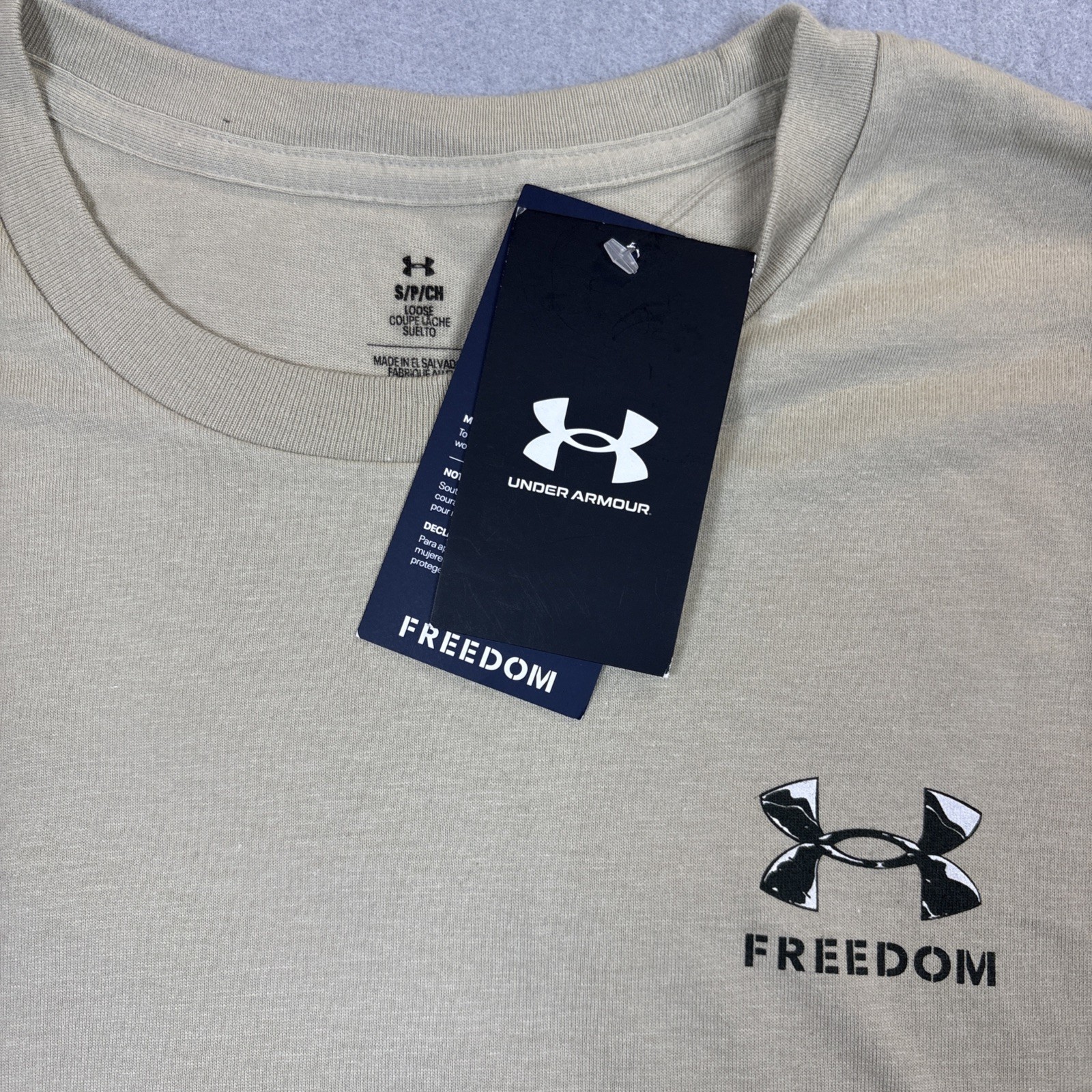 NWT Under Armour Size Small Men's Freedom Snake Knife Cotton Desert Sand T-Shirt gallery