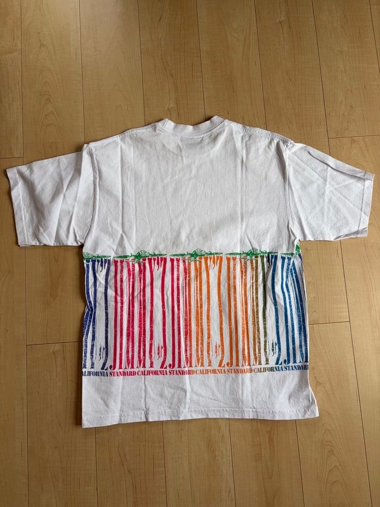JIMMY’Z Rainbow Barcode Graphic T-Shirt White Size L