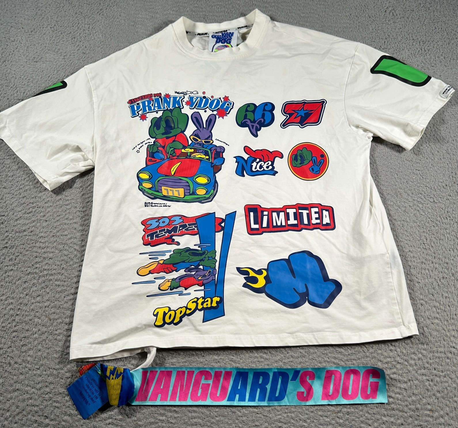 MWM Vanguard's Dog Shirt Mens S White Graphic Print Skater Grunge Streetwear Tee gallery