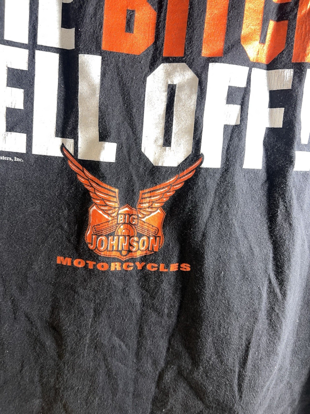 Vtg 1998 Big Johnson Motorcycles The Bi*ch Fell Off T-Shirt Size XXL 2XL MEN gallery