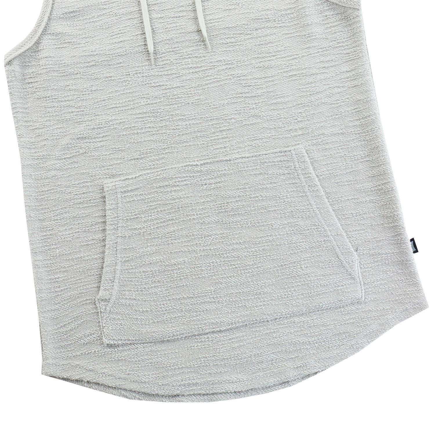 Men's Gray Hoodie Tank Top with Kangaroo Pocket Casual Everyday Look gallery